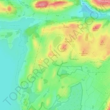 Mapa topográfico Greith, altitud, relieve