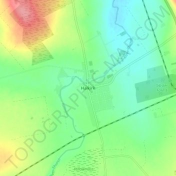 Mapa topográfico Halkirk, altitud, relieve