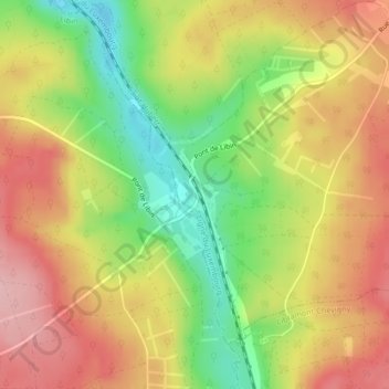 Mapa topográfico Pont de Libin, altitud, relieve