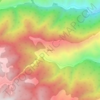 Mapa topográfico Miraun, altitud, relieve