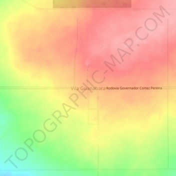 Mapa topográfico Vila Guanabara, altitud, relieve