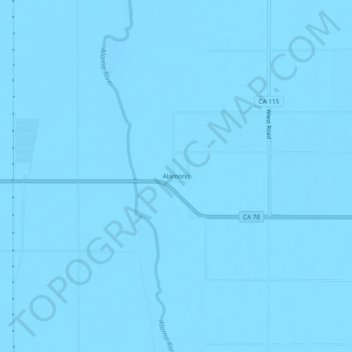 Mapa topográfico Alamorio, altitud, relieve