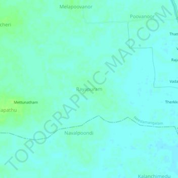 Mapa topográfico Rayapuram, altitud, relieve