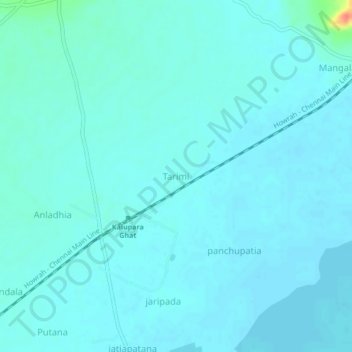 Mapa topográfico Tarimi, altitud, relieve
