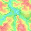 Mapa topográfico Тетиев, altitud, relieve