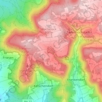 Mapa topográfico Hochstall, altitud, relieve