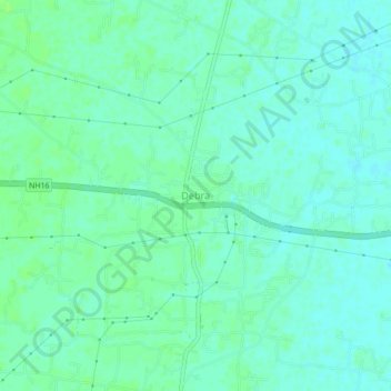 Mapa topográfico Debra, altitud, relieve