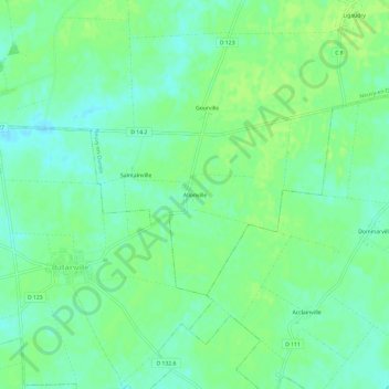 Mapa topográfico Allonville, altitud, relieve