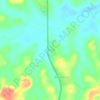 Mapa topográfico Dahoua, altitud, relieve