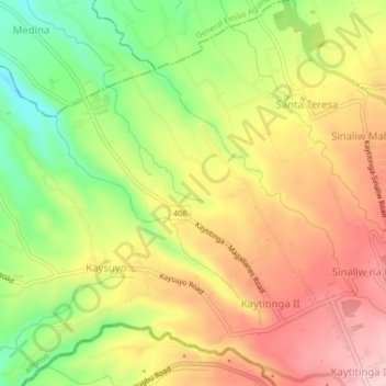 Mapa topográfico Kaytitinga 1, altitud, relieve