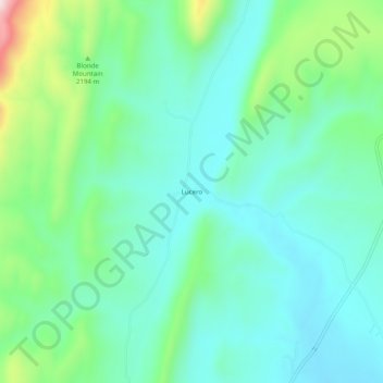 Mapa topográfico Lucero, altitud, relieve