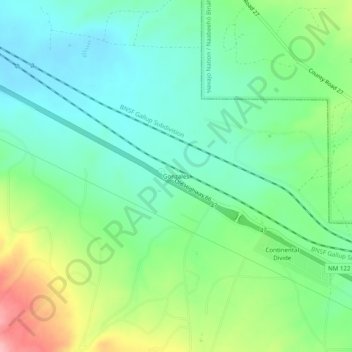 Mapa topográfico Gonzales, altitud, relieve