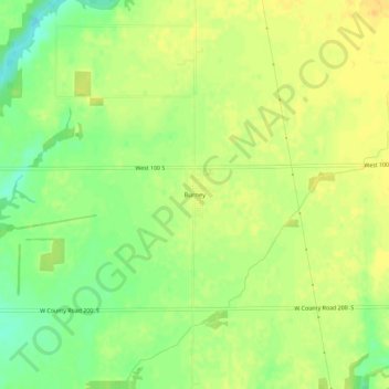 Mapa topográfico Burney, altitud, relieve