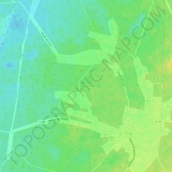 Mapa topográfico Le Vignas, altitud, relieve