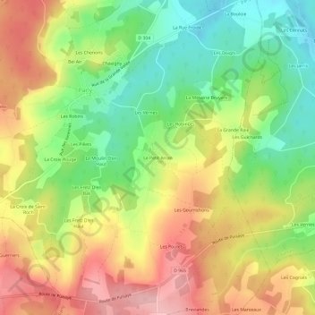 Mapa topográfico Le Petit Arran, altitud, relieve