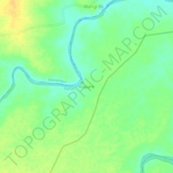 Mapa topográfico Kopare, altitud, relieve