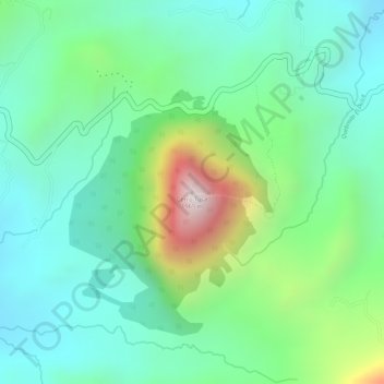 Mapa topográfico Cerro Tusa, altitud, relieve