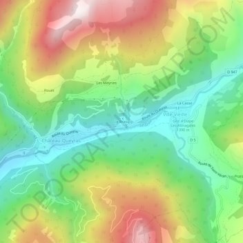 Mapa topográfico Le Brasq, altitud, relieve