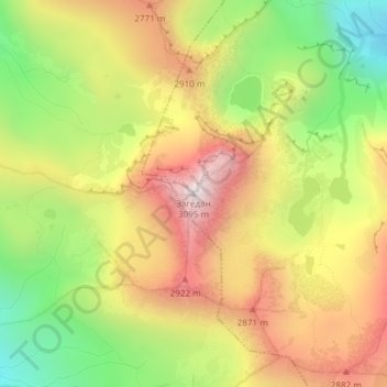 Mapa topográfico Загедан, altitud, relieve