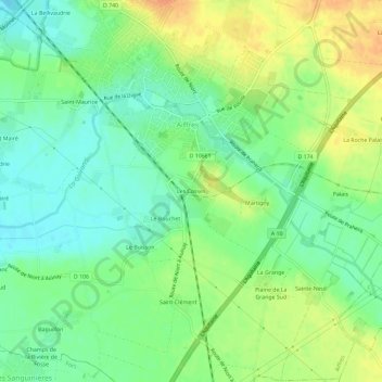Mapa topográfico Les Cosses, altitud, relieve