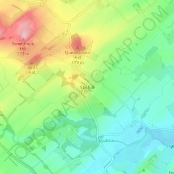 Mapa topográfico Stichill, altitud, relieve