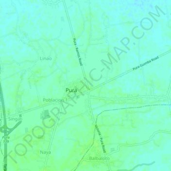Mapa topográfico Poblacion 3, altitud, relieve