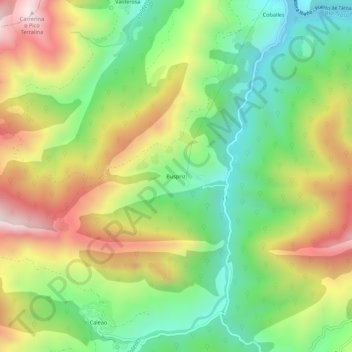 Mapa topográfico Buspriz, altitud, relieve