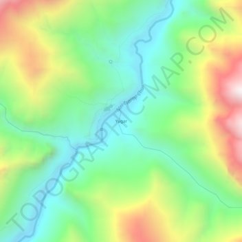 Mapa topográfico Yugar, altitud, relieve