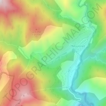Mapa topográfico Canabieras, altitud, relieve
