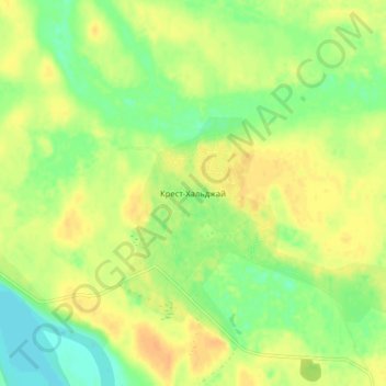 Mapa topográfico Крест-Хальджай, altitud, relieve