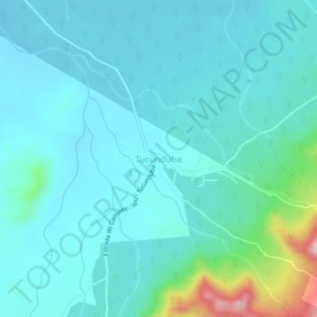 Mapa topográfico Tucunduba, altitud, relieve