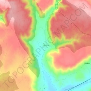 Mapa topográfico Alboreca, altitud, relieve