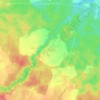 Mapa topográfico Kreuzpullach, altitud, relieve