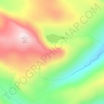 Mapa topográfico Sgurr Toll Lochain, altitud, relieve