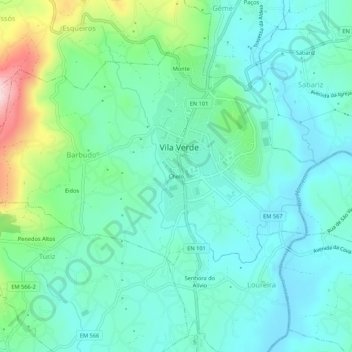 Mapa topográfico Chelo, altitud, relieve