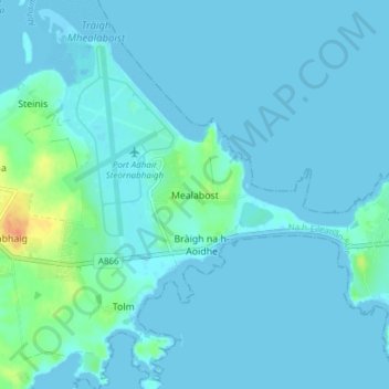 Mapa topográfico Melbost, altitud, relieve