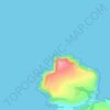 Mapa topográfico Dinas Head, altitud, relieve