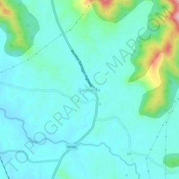 Mapa topográfico Sanvarda, altitud, relieve