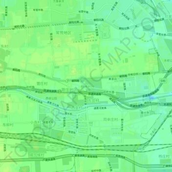 Mapa topográfico 杨闸村, altitud, relieve