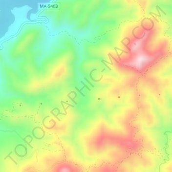 Mapa topográfico Portezuelos, altitud, relieve