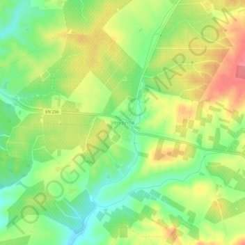Mapa topográfico Vendinha, altitud, relieve