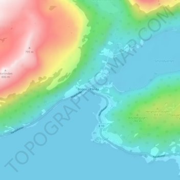 Mapa topográfico Bogen - Ránda, altitud, relieve