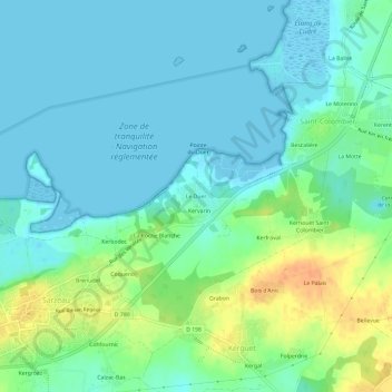 Mapa topográfico Le Duer, altitud, relieve