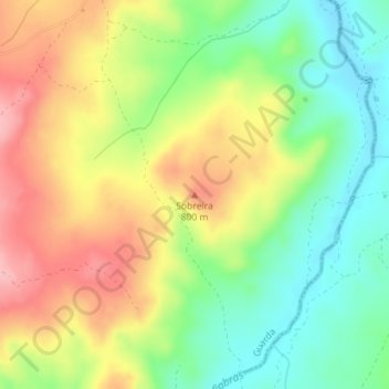 Mapa topográfico Sobreira, altitud, relieve