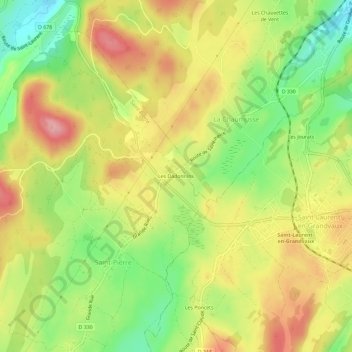 Mapa topográfico Les Dadonnins, altitud, relieve