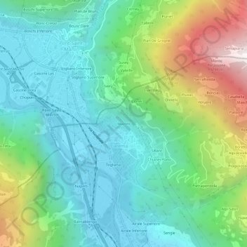 Mapa topográfico Frazione Mazonì, altitud, relieve