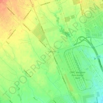 Mapa topográfico Coleraine, altitud, relieve