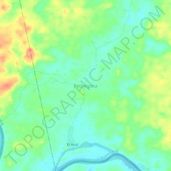 Mapa topográfico Pedregosa, altitud, relieve