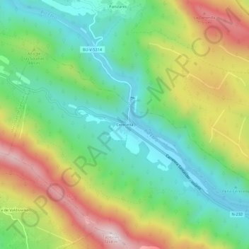 Mapa topográfico Cereceda, altitud, relieve