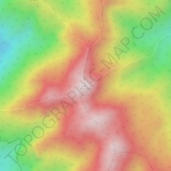 Mapa topográfico Gunung Angsi, altitud, relieve